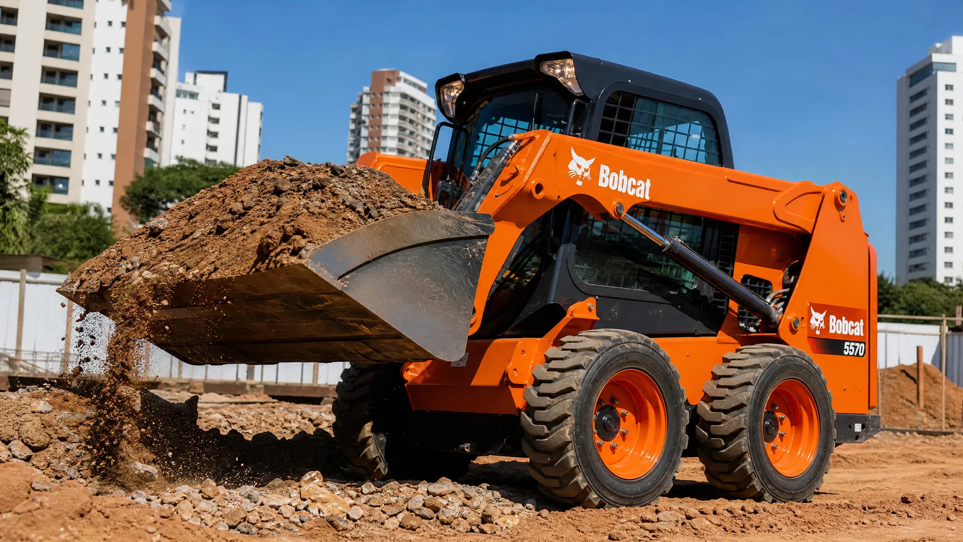 Concha Bobcat para escavação e movimentação de material residencial
